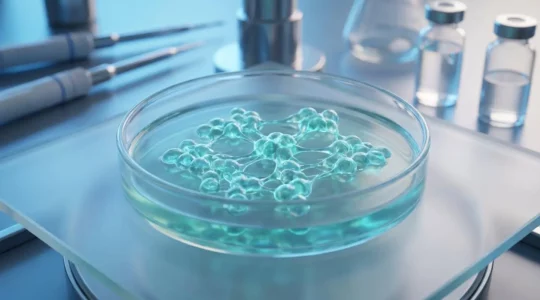 Vue microscopique de cellules souches humaines utilisées en médecine régénérative pour le rajeunissement cutané